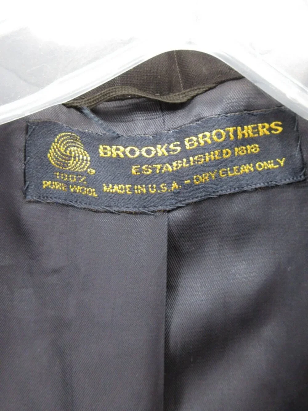 VINTAGE Brooks Brothers Sport Coat 38 S Navy Blazer Wool Pinstripe USA*
